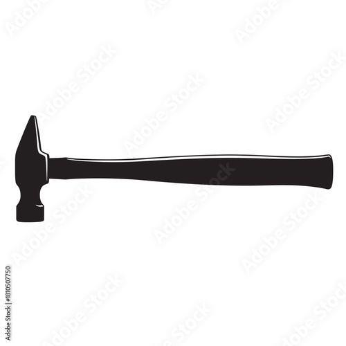 Black and white vector illustration of a variety of essential construction claw hammers and blacksmith tools, perfect for home renovation, carpentry, and handyman projects