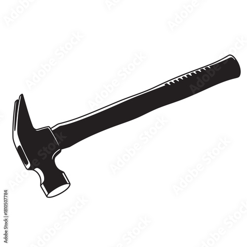 Black and white vector illustration of a variety of essential construction claw hammers and blacksmith tools, perfect for home renovation, carpentry, and handyman projects