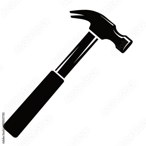 Black and white vector illustration of a variety of essential construction claw hammers and blacksmith tools, perfect for home renovation, carpentry, and handyman projects