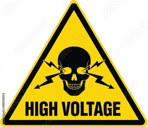 Photos Danger high voltage skull symbol warning sign electricity hazard caution icon ve