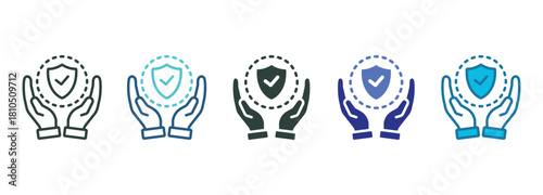 Protection Icon Set Multiple Style Of