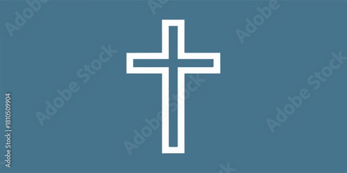 Minimal Cross Symbol Illustration with Clean Geometric Lines