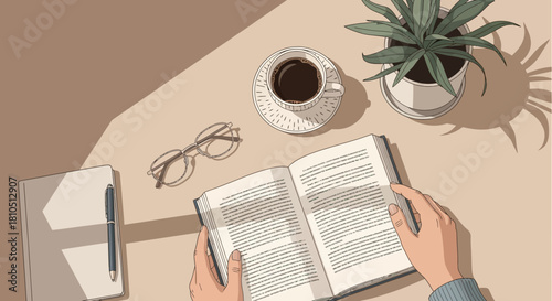 young woman reading newspaper