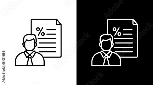 Tax Professional White Icon Set Design
