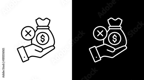 Financial Hold White Icon Set Design