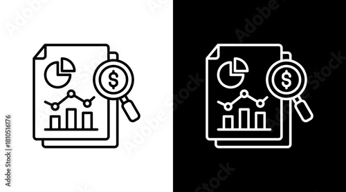 Data Analysis White Icon Set Design