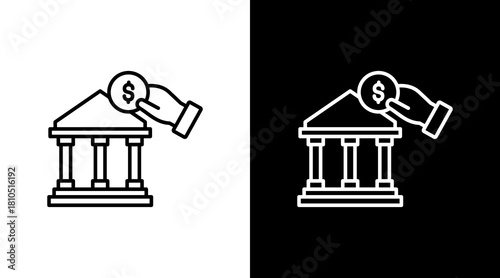 Deposit White Icon Set Design