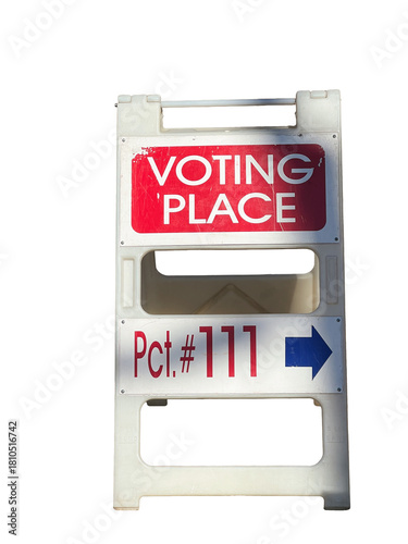 Принти на полотні Portable folding Voting Place sign isolated