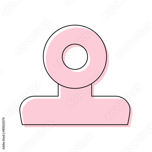 版ずれ風の目玉クリップのイラスト