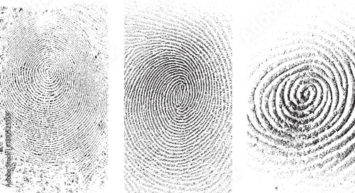 Fingerprint thumbprint set Fingerprint thumbprint set isolated. Set fingerprint scanning icon sign