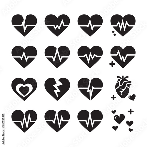 Heart Rate Line Illustrations — Medical SVG/PNG Graphic Bundle