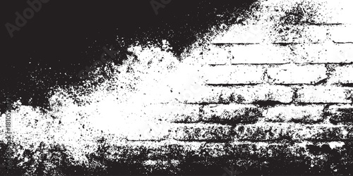 Grunge old stone wall texture. Antique bricks background.  black texture as brick wall shape on white background Vector. Use for decoration, aging or old layer, Distress Overlay  Vector illustration. 