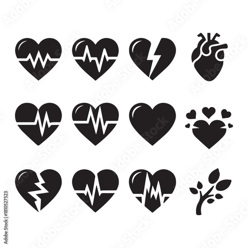 Heart Rate Line Illustrations — Medical SVG/PNG Graphic Bundle