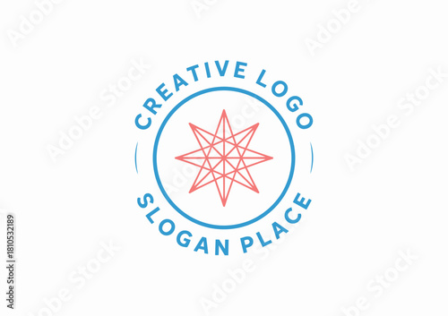 A vibrant logo featuring a star design, showcasing creativity with an included slogan, suitable for businesses that prioritize innovation and artistic expression.