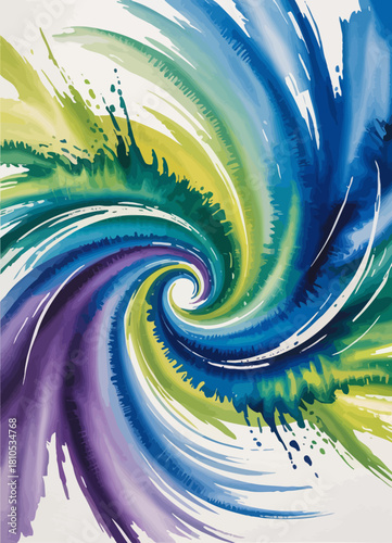This image captures a vibrant swirl of colors created with watercolors, representing nature's motion, evoking tranquility and creativity while enhancing artistic visuals.