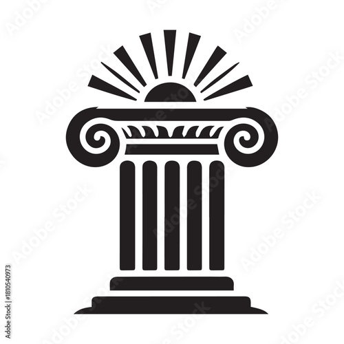 “Ancient Greek Ionic Column Vector Illustration”
