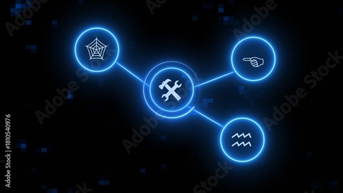 Wallpaper Mural Digital technology network connection icon illustration. Global communication network concept. Torontodigital.ca