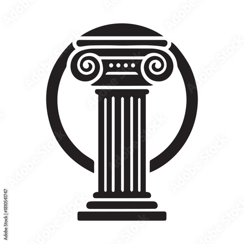 “Ancient Greek Ionic Column Vector Illustration”
