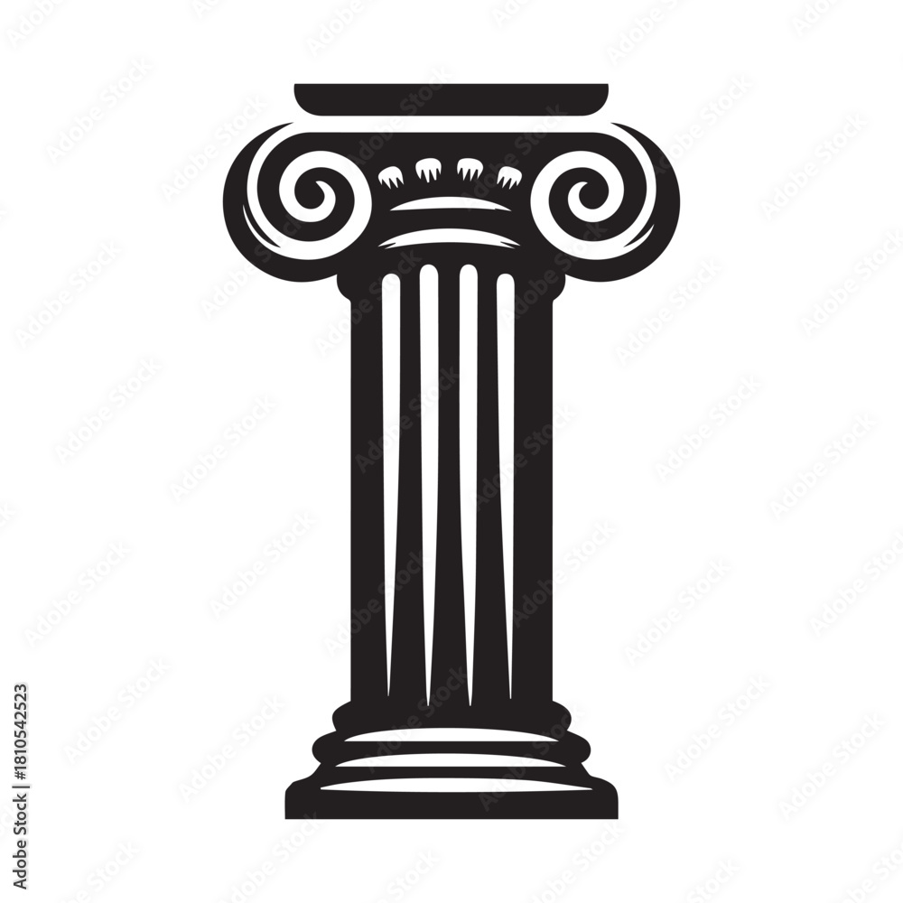 Obraz premium “Ancient Greek Ionic Column Vector Illustration”