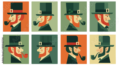 Gentlemen with pipes in various colors