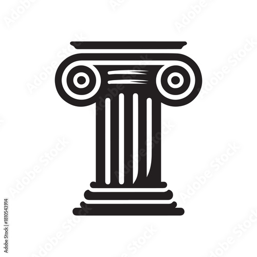 “Ancient Greek Ionic Column Vector Illustration”