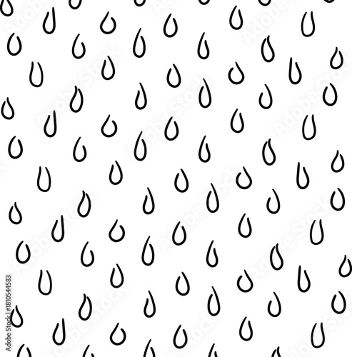 The drops imitate simple cartoon rain.