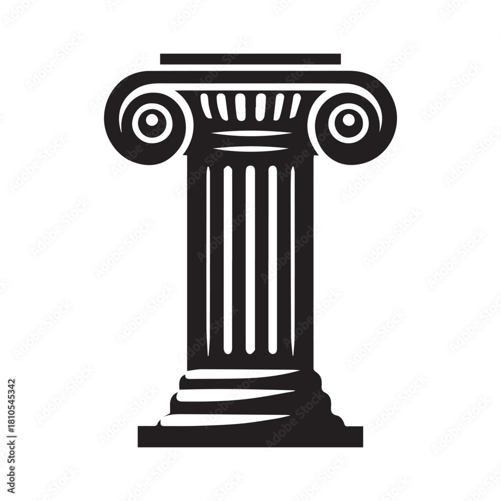 Obraz premium “Ancient Greek Ionic Column Vector Illustration”