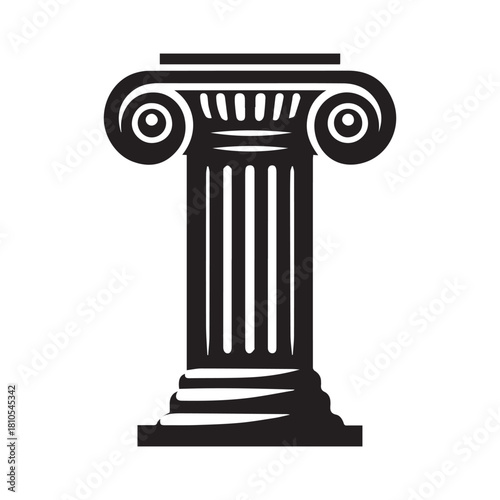 “Ancient Greek Ionic Column Vector Illustration”
