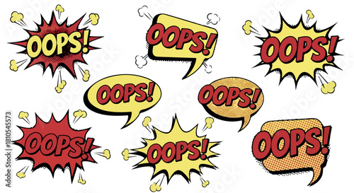 Oops speech bubbles with transparent background