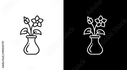 Vase White Icon Set Design