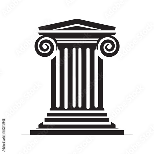 “Ancient Greek Ionic Column Vector Illustration”