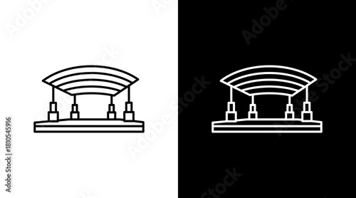 Roof White Icon Set Design