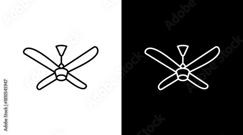 Ceiling Fan White Icon Set Design
