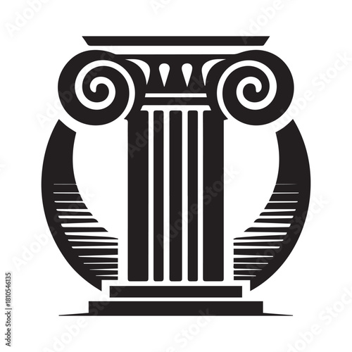 “Ancient Greek Ionic Column Vector Illustration”