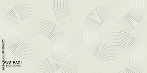 Abstract Geometric Background with Flowing Concentric Circle Lines. Elegant Minimal Wavy Ring Pattern on Light Cream Tone