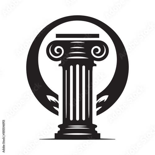 “Ancient Greek Ionic Column Vector Illustration”