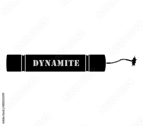 Dynamite Silhouette Vector Icon, Problem Bomb Concept with Lit Fuse for Graphic Design.
