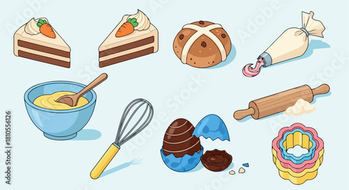 Baking ingredients and treats collection