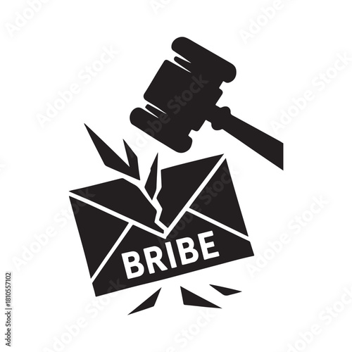 Conceptual image of justice and anticorruption measures representing the fight against bribery and unethical conduct in business and government worldwide silhouette