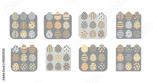 Easter egg collection with decorative patterns
