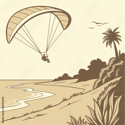 desert landscape with palm trees