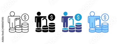 Retirement Plan icon set multiple style collection