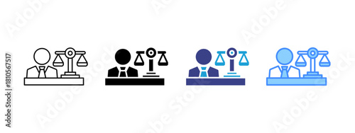 Lawyer  icon set multiple style collection