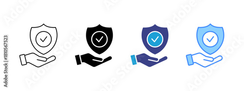 Insurance icon set multiple style collection