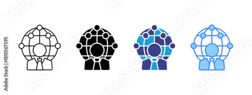 Representative icon set multiple style collection