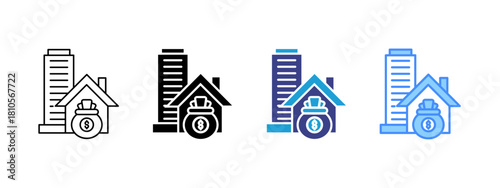 Asset Management icon set multiple style collection