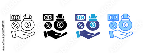 Commission icon set multiple style collection