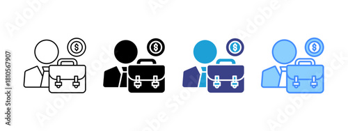 Business  icon set multiple style collection