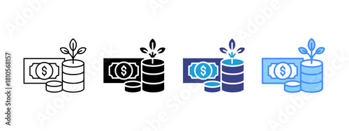 Return On Investment  icon set multiple style collection