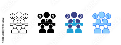 Consulting icon set multiple style collection